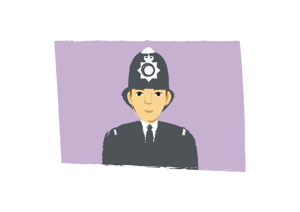Illustrated image of a police officer